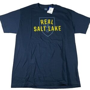 MLS Mass Mens Large Blue Real Salt Lake Soccer Short Sleeve Graphic T-Shirt‎ NWT
